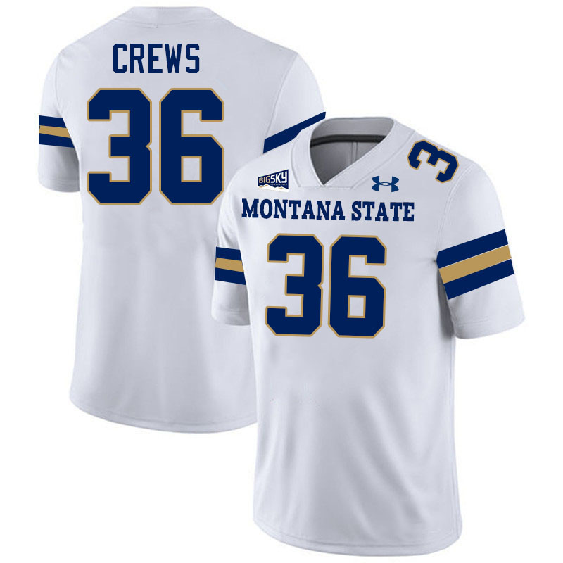 Montana State Bobcats #36 Zac Crews College Football Jerseys,Uniforms Stitched-White